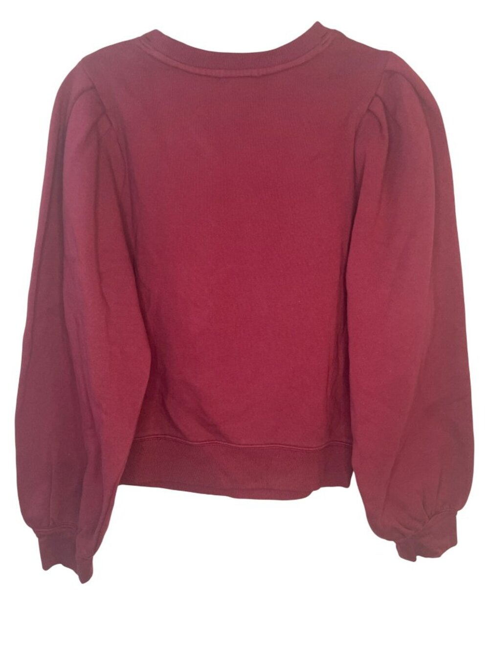 Rails Tiffany Merlot Sweatshirt Crew Neck Puff Sleeves Merlot Wmns Sz XS $178NEW - Picture 3 of 10